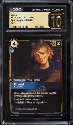 2026 Riftbound League Of Legends LoL Spiritforged Ezreal #82 CGC 10 PRISTINE
