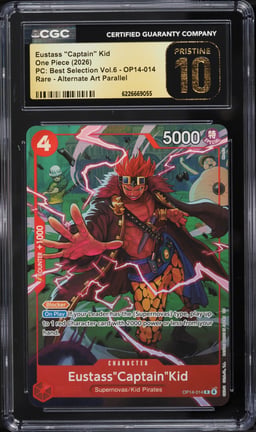 2026 One Piece Premium Best Selection Vol. 6 Alt Art Eustass "Captain" Kid #OP14-014 CGC 10