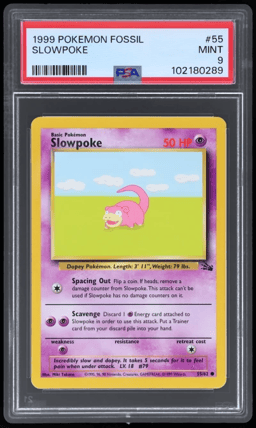 1999 Pokemon Fossil Slowpoke #55 PSA 9