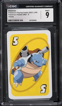 2021 Pokemon Japanese Playing Cards Pocket UNO Yellow Blastoise #5 CGC 9 MINT