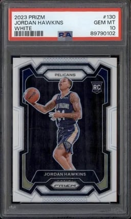 2023 Panini Prizm White Prizm #130 Jordan Hawkins RC PSA 10