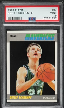 1987 Fleer Basketball Detlef Schrempf ROOKIE #97 PSA 9 MINT