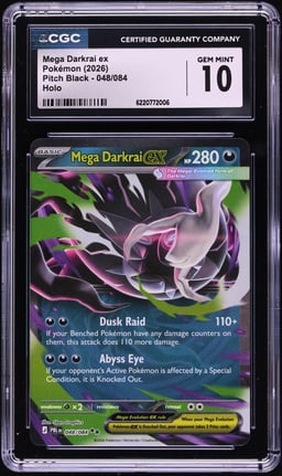 2026 Pokemon Mega Evolution Pitch Black Holo Mega Darkrai Ex #48 CGC 10 GEM MINT