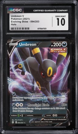 2021 Pokemon Sword & Shield Evolving Skies Holo Umbreon V #94 CGC 10 GEM MINT