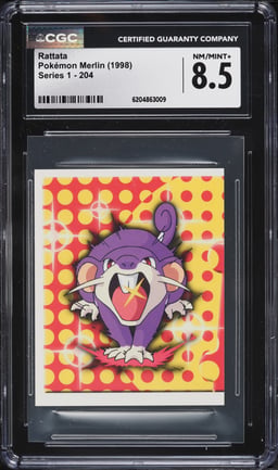 1998 Pokemon Merlin Series 1 Rattata #204 CGC 8.5 NM-MT+