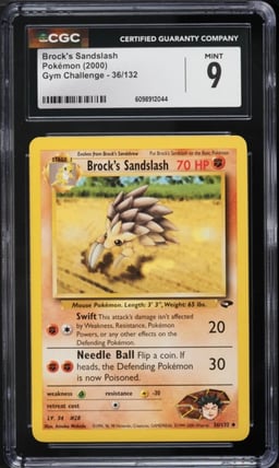 2000 Pokemon Gym Challenge Brock's Sandslash #36 CGC 9 MINT