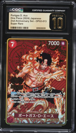 2024 One Piece Japanese 2nd Anniversary Set SR Portgas D. Ace #OP02-013 CGC 10 PRISTINE