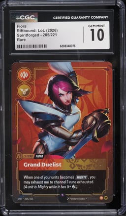 2026 Riftbound League Of Legends LoL Spiritforged Fiora #205 CGC 10 GEM MINT