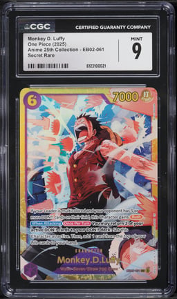 2025 One Piece Japanese Anime 25th Collection SEC Monkey D. Luffy #EB02-061 CGC 9 MINT