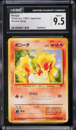 1997 Pokemon Japanese Rocket Gang Ponyta #77 CGC 9.5 MINT+