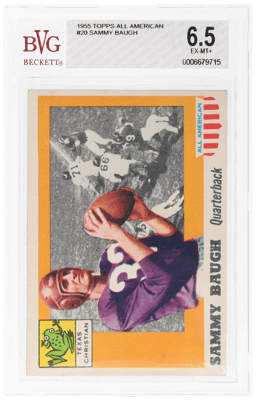 1955 Topps All American Sammy Baugh #20 BGS 6.5