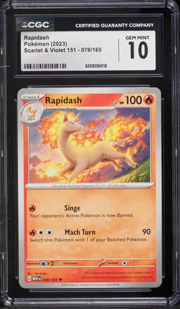 2023 Pokemon Scarlet & Violet 151 Rapidash #78 CGC 10 GEM MINT
