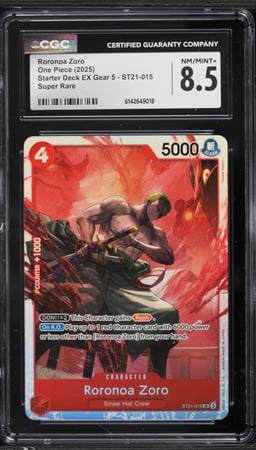 2025 One Piece Starter Deck EX Gear 5 SR Roronoa Zoro #ST21-015 CGC 8.5 NM-MT+