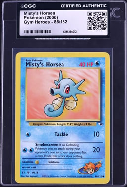 2000 Pokemon Gym Heroes Misty's Horsea #86 CGC AUTH