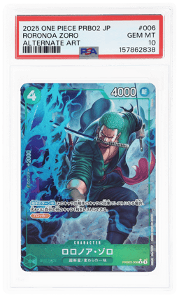 2025 One Piece the Best Premium Booster Volume 2 Japanese Alternate Art Roronoa Zoro #PRB02006 PSA 10