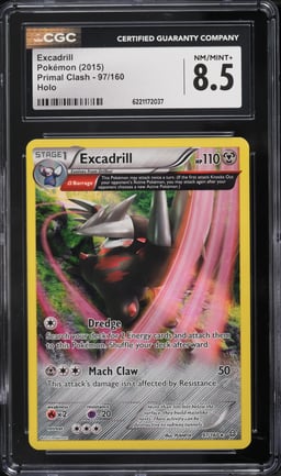 2015 Pokemon XY Primal Clash Holo Excadrill #97 CGC 8.5 NM-MT+