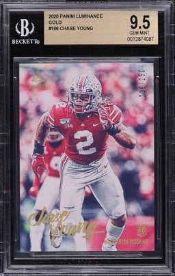 2020 Panini Luminance Gold Chase Young ROOKIE RC /250 #106 BGS 9.5 GEM MINT
