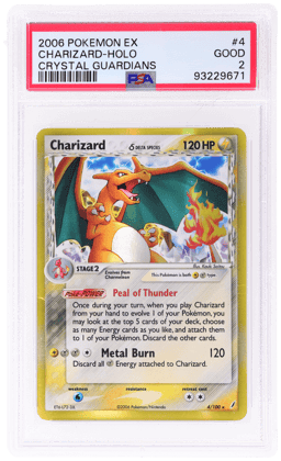2006 Pokemon Ex Crystal Guardians Holo Charizard #4 PSA 2