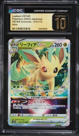 2022 Pokemon Japanese Sword & Shield VSTAR Universe Holo Leafeon VSTAR #12 CGC 10 PRISTINE