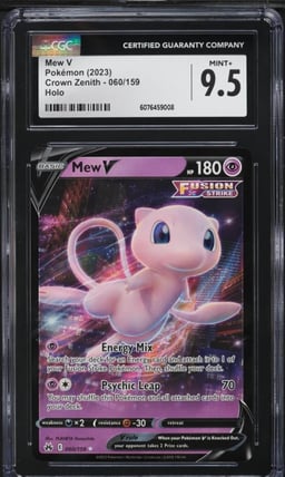 2023 Pokemon Sword & Shield Crown Zenith Full Art Mew V #60 CGC 9.5 MINT+