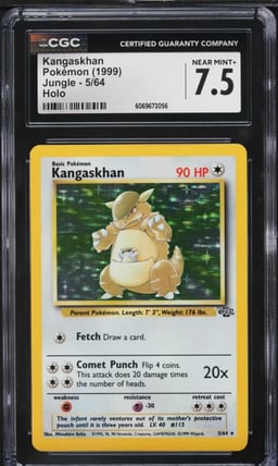 1999 Pokemon Jungle Holo Kangaskhan #5 CGC 7.5 NRMT+