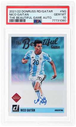 2021 Donruss Road To Qatar the Beautiful Game Autograph Nico Gaitan #BGNG PSA 10