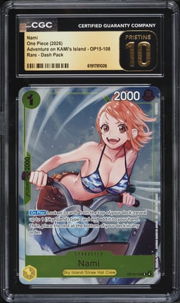2026 One Piece Adventure On KAMI's Island Dash Pack Nami #OP15-108 CGC 10 PRISTINE