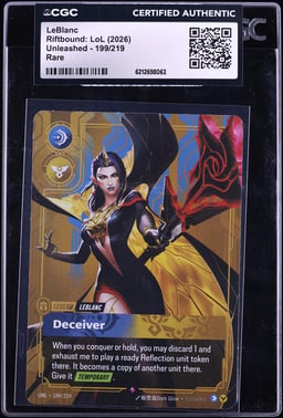 2026 Riftbound League Of Legends LoL Unleashed LeBlanc #199 CGC AUTH