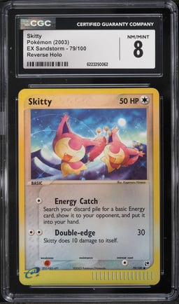 2003 Pokemon EX Sandstorm Reverse Holo Skitty #79 CGC 8 NM-MT