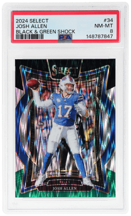2024 Panini Select Concourse Black and Green Shock Josh Allen #34 PSA 8