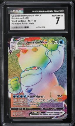 2020 Pokemon Sword & Shield Vivid Voltage Rainbow Rare Galarian Darmanitan VMAX CGC 7 NRMT