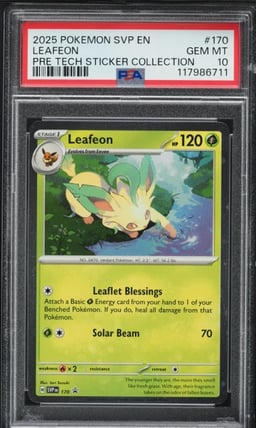 2025 Pokemon SV Promo Prismatic Evolutions Tech Sticker Leafeon #170 PSA 10 GEM
