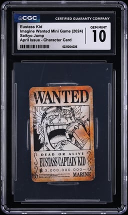 2024 One Piece Saikyo Jump Imagine Wanted Mini Game April Issue Eustass "Captain" Kid CGC 10