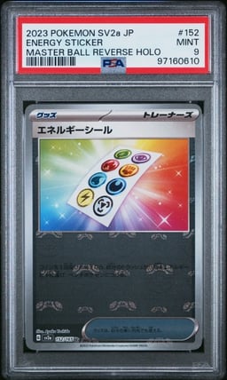 2023 POKEMON JPN SV2A-POKEMON 151 MASTER BALL REVERSE HOLO ENERGY STICKER PSA 9