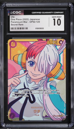 2022 One Piece Japanese Paramount War SEC Uta #OP02-120 CGC 10 GEM MINT