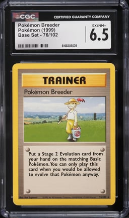 1999 Pokemon Base Set Pokemon Breeder #76 CGC 6.5 EXMT+