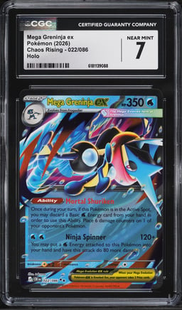 2026 Pokemon Mega Evolution Chaos Rising Holo Mega Greninja EX #022 CGC 7 NRMT