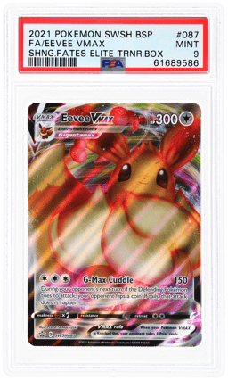 2021 Pokemon Sword and Shield Black Star Promo Shining Fates Elite Trainer Box Eevee Vmax #SWSH087 PSA 9