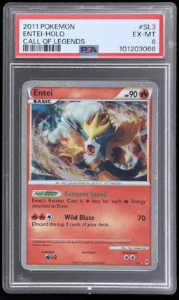 2011 Pokemon Call of Legends Holo Entei #SL3 PSA 6