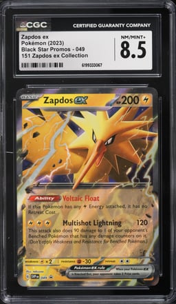 2023 Pokemon Scarlet & Violet Promo 151 Collection Holo Zapdos Ex #49 CGC 8.5 NM-MT+