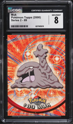 2000 Topps Pokemon Series 2 Muk #89 CGC 8 NM-MT