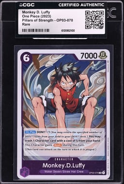 2023 One Piece Japanese Pillars Of Strength Monkey D. Luffy #OP03-070 CGC AUTH