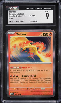 2023 Pokemon Scarlet & Violet 151 Holo Moltres #146 CGC 9 MINT