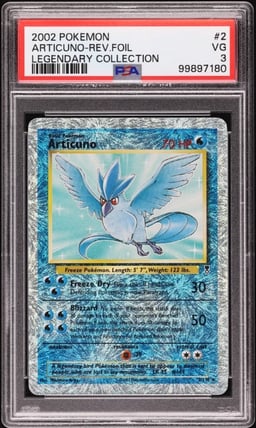2002 Pokemon Legendary Collection Reverse Holo Articuno #2 PSA 3 VG