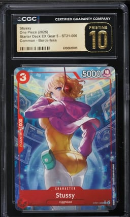 2025 One Piece Starter Deck EX Gear 5 Borderless Stussy #ST21-006 CGC 10 PRISTINE