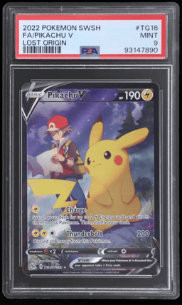 2022 Pokemon Sword and Shield Lost Origin Trainer Gallery Pikachu V #TG16 PSA 9