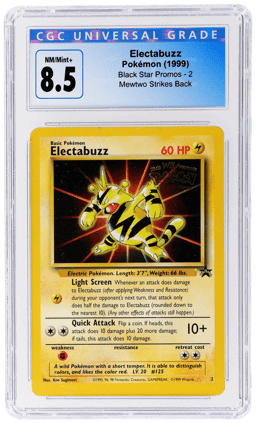 1999 Pokemon Wizards of the Coast Black Star Promo Mewtwo Strikes Back Electabuzz #2 CGC 8.5
