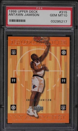 1998 Upper Deck Basketball Antawn Jamison ROOKIE #315 PSA 10 GEM MINT