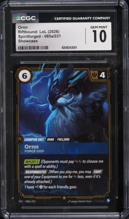 2026 Riftbound League Of Legends LoL Spiritforged Ornn #85a CGC 10 GEM MINT