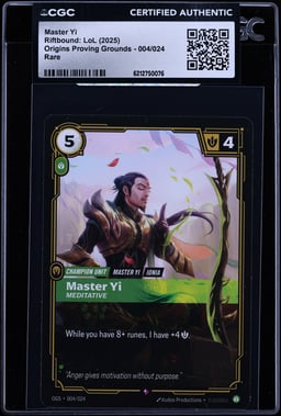2025 Riftbound: LoL Origins Proving Grounds Master Yi #004 CGC AUTH